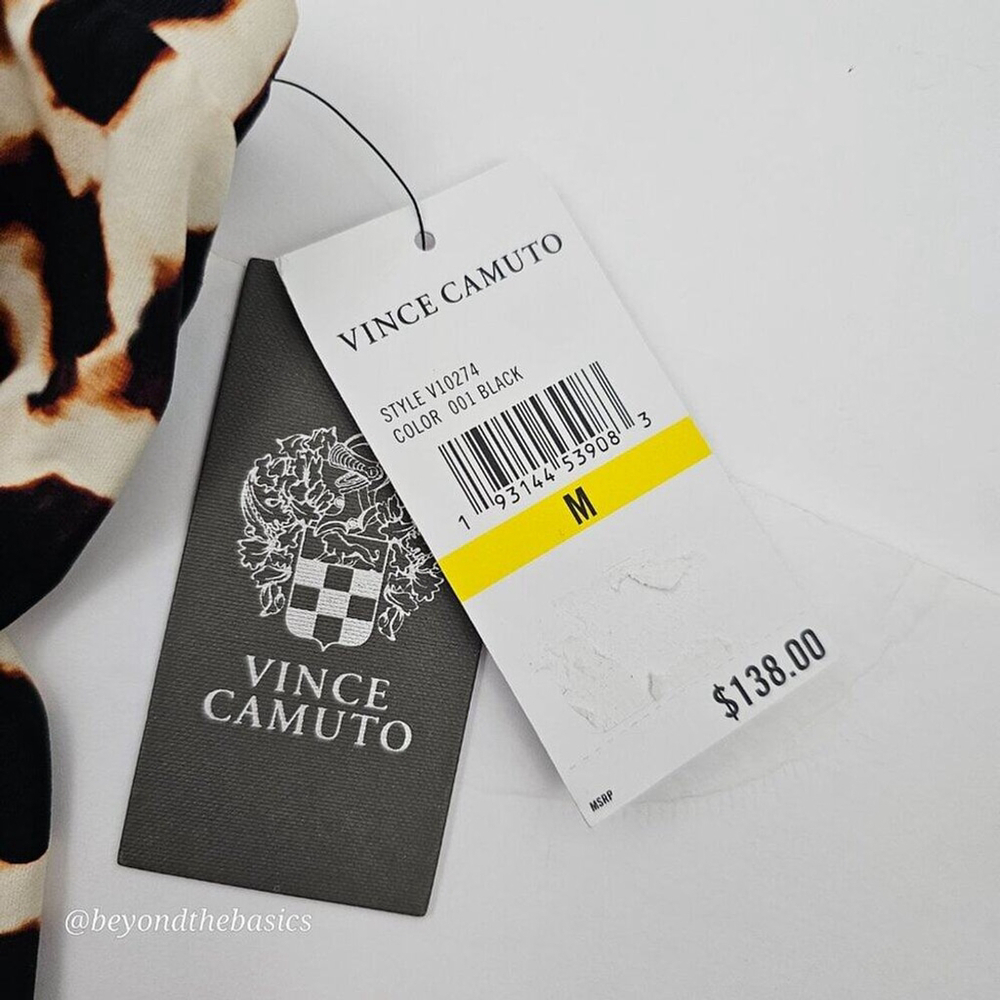 Vince Camuto Cheetah Print Chain Halter Blouson Tankini Top Women's Size M NWT - Picture 9 of 13
